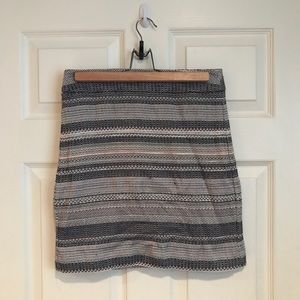 Multi-color textile pencil skirt